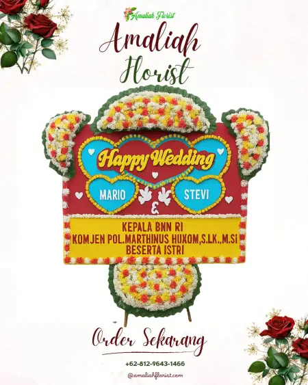 Papan Bunga Pernikahan Majir